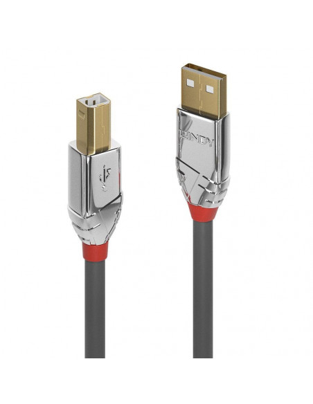 Cablu transfer Lindy LY-36642, USB 2.0 Type A to B, 2m, Cromo