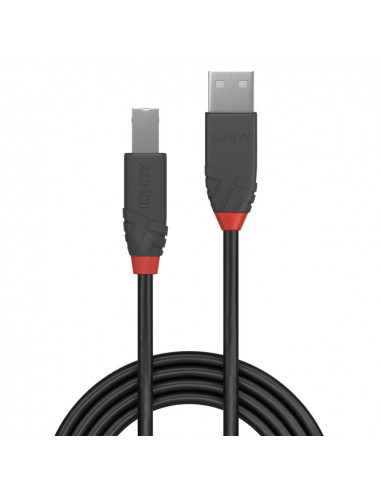 Cablu transfer Lindy LY-36673, USB 2.0 Type A to B, 2m, Anthra