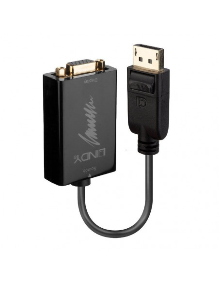 Adaptor Activ Lindy LY-41006, DisplayPort to VGA, negru,LY-41006