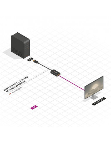 Adaptor Activ Lindy LY-41006, DisplayPort to VGA, negru,LY-41006