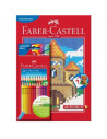FC201436,Set 24 Creioane Colorate Grip Si Carte Colorat Pixel Faber-Castell