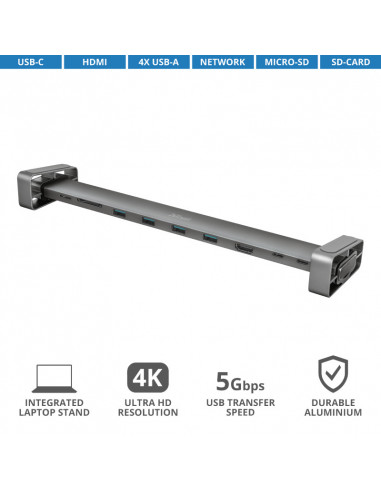 Dock USB Trust Dalyx, 10 porturi USB-C, aluminiu,TR-23417