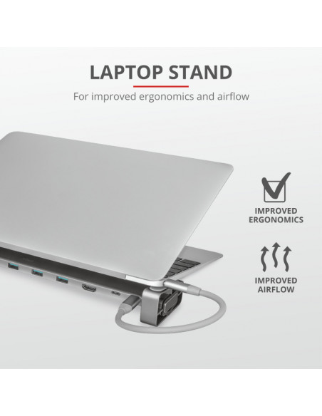 Dock USB Trust Dalyx, 10 porturi USB-C, aluminiu,TR-23417