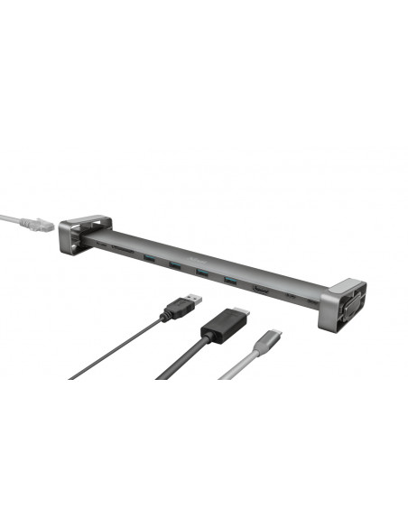 Dock USB Trust Dalyx, 10 porturi USB-C, aluminiu,TR-23417