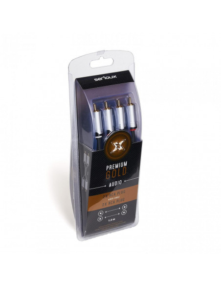 Cablu audio Serioux Premium Gold, 2 porturi RCA tata - 2