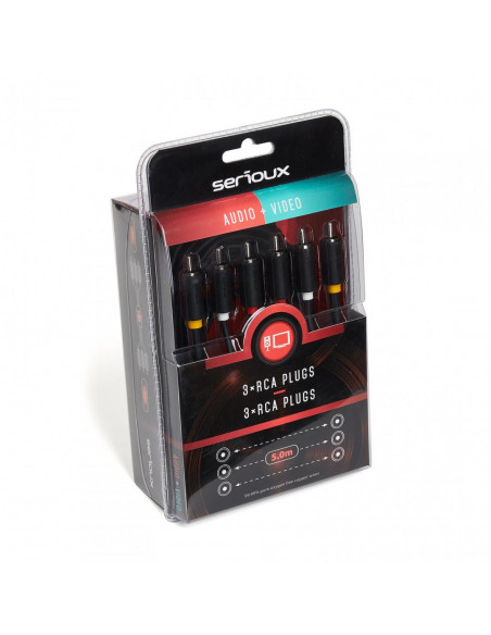 Cablu audio-video Serioux, 3 porturi RCA tata - 3 porturi RCA