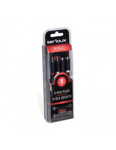 Cablu audio Serioux, 2 porturi RCA tata - 2 porturi RCA mama