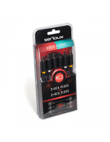 Cablu audio-video Serioux, 3 porturi RCA tata - 3 porturi RCA