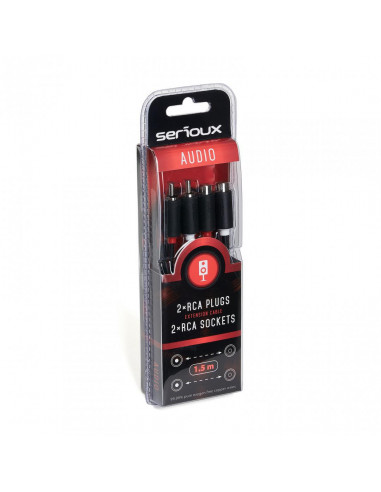 Cablu audio Serioux, 2 porturi RCA tata - 2 porturi RCA mama