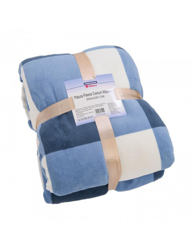 Patura Fleece Carouri Albastre 200x220 cm,HR-BLK220-CKBL