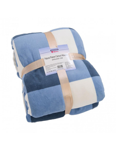Patura Fleece Carouri Albastre 200x220 cm,HR-BLK220-CKBL