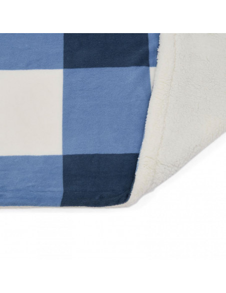 Patura Fleece Carouri Albastre 200x220 cm,HR-BLK220-CKBL