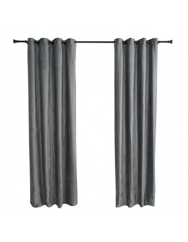 Set 2 draperii catifea 140x270 cm - Gri,HR-VDR140-GREY