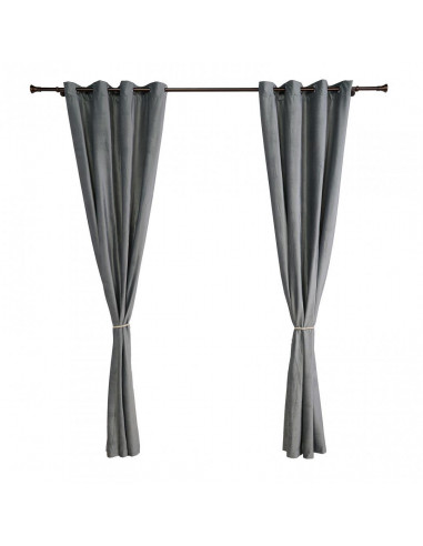 Set 2 draperii catifea 140x270 cm - Gri,HR-VDR140-GREY