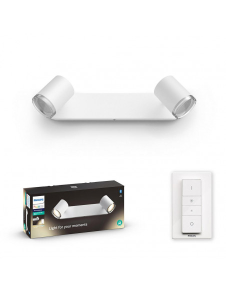 Spot luminos de plafon pentru baie Philips Hue Adore, 2x GU10