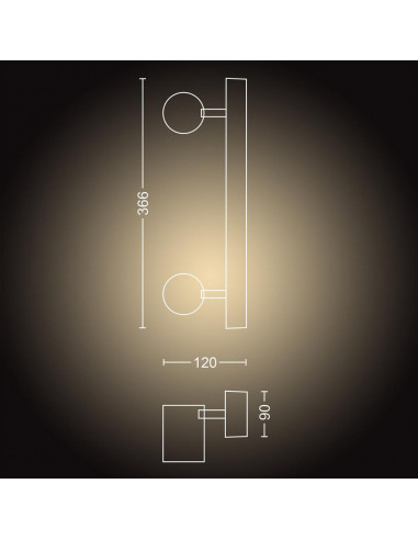 Spot luminos de plafon pentru baie Philips Hue Adore, 2x GU10
