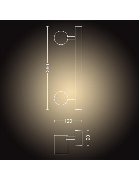 Spot luminos de plafon pentru baie Philips Hue Adore, 2x GU10