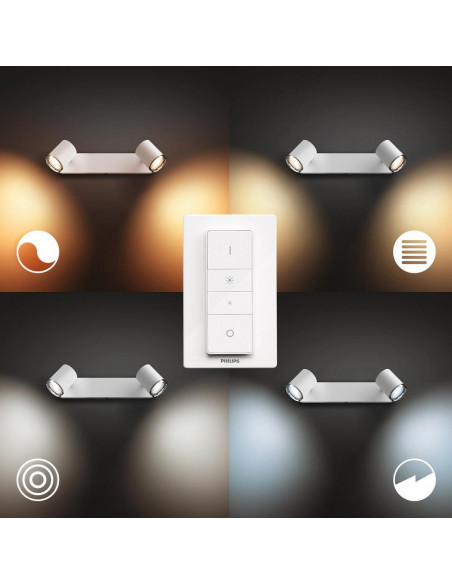 Spot luminos de plafon pentru baie Philips Hue Adore, 2x GU10