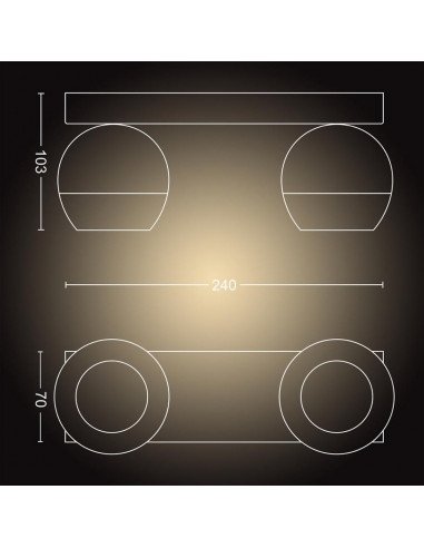 Bara cu 2 spoturi luminoase Philips Buckram Hue, 2xGU10, 5W