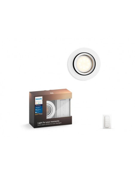 Spot LED incastrat Philips HUE Milliskin, rotund, GU10, 5W