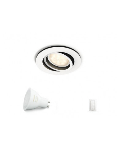 Spot LED incastrat Philips HUE Milliskin, rotund, GU10, 5W