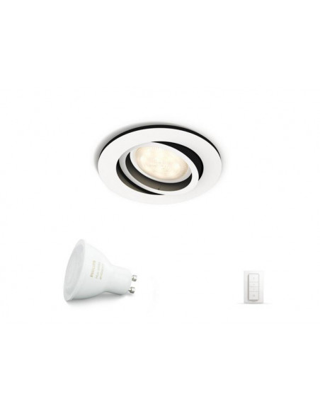 Spot LED incastrat Philips HUE Milliskin, rotund, GU10, 5W