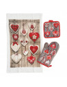 Set Heinner bucatarie 3 piese Craciun Gri,HR-KS3H-GREY