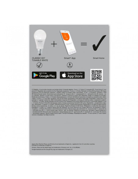 Set 3x bec LED Ledvance SMART+ WiFi A75, E27, 9.5W (75W), 230V