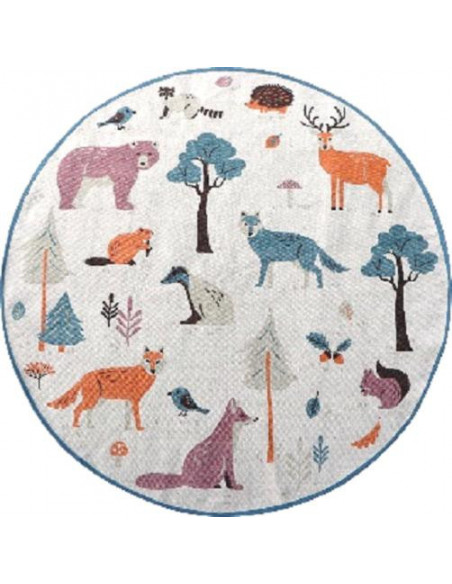 Covor Heinner copii printat cu animale 110 cm,HR-KDRUG110