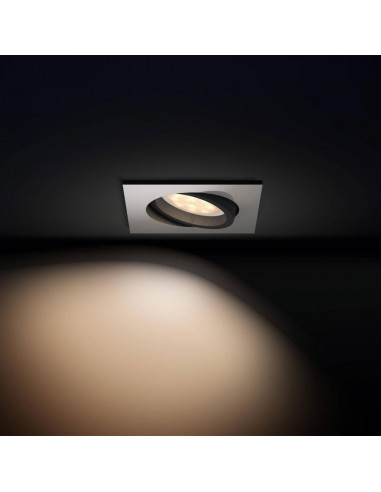 Spot inteligent LED Philips Hue MILLISKIN, patrat, GU10, 5.5W