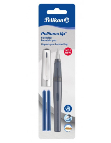802734,Stilou Pelikano Up Penita M Pentru Dreptaci Antracit 2 Patroane mari Blister