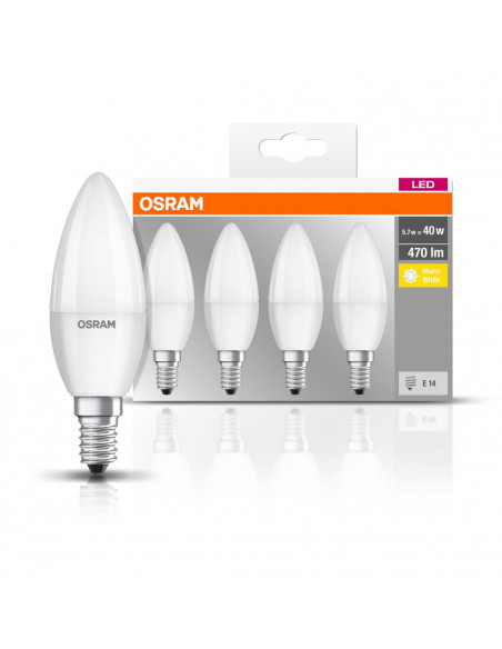 Set 4 becuri Led Osram, E14, 5,7W, 470 lumeni, lumina