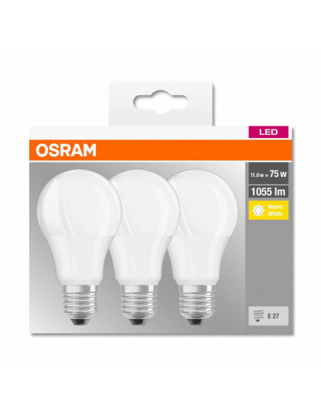 Set 3 becuri Led Osram, E27, 10,5W, 1055 lumeni, lumina