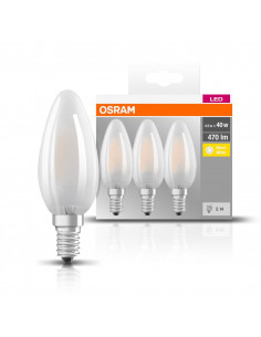 Set 3 becuri Led Osram, E14, 4W, 470 lumeni, lumina