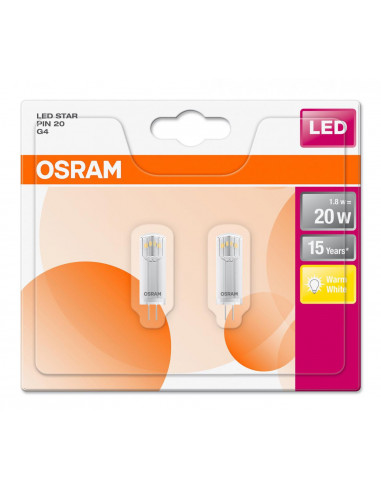 Set 2 becuri Led Osram, G4, 1,8W, 200 lumeni, lumina