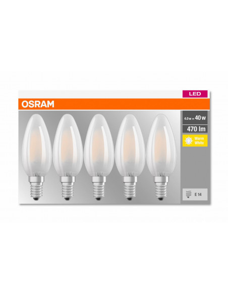 Set 5 becuri Led Osram, E14, 4W, 470 lumeni, lumina