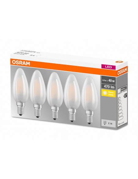 Set 5 becuri Led Osram, E14, 4W, 470 lumeni, lumina