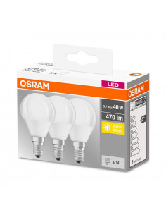 Set 3 becuri Led Osram, E14, 5,7W, 470 lumeni, lumina