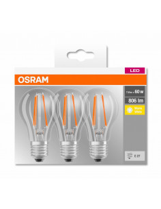 Set 3 becuri Led Osram, E27, 7W, 806 lumeni, lumina