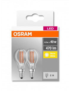 Set 2 becuri Led Osram, E14, 4W, 470 lumeni, lumina