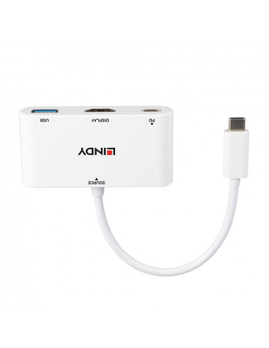 Adaptor Lindy LY-43340, USB Type C to HDMI with USB Type A port