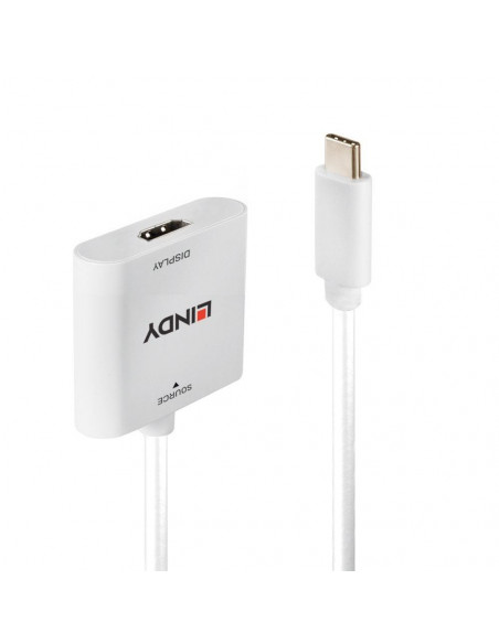 Adaptor Lindy LY-43339, USB Type C to HDMI, alb,LY-43339