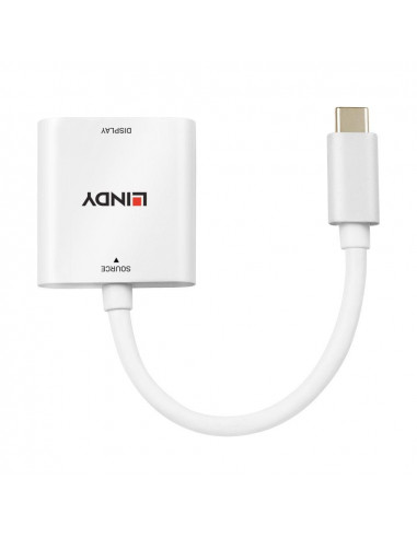 Adaptor Lindy LY-43339, USB Type C to HDMI, alb,LY-43339
