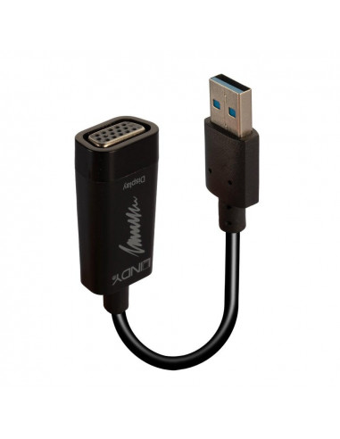 Adaptor Lindy LY-43172, USB 3.0 to VGA, negru,LY-43172
