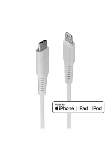 Cablu Lindy LY-31318, Type C to Lightning, 3m, alb,LY-31318