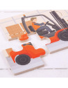 Set 3 puzzle din lemn - Vehicule pentru constructii,BJ817