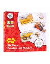 Set 3 puzzle din lemn - Vehicule pentru constructii,BJ817