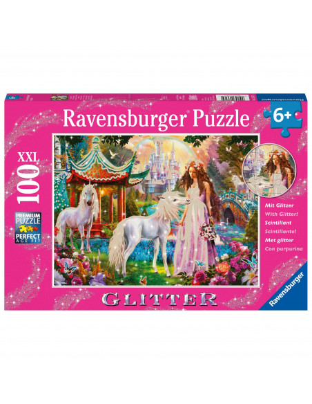 Puzzle Lumea Unicornilor, 100 Piese Glitter,RVSPC13617