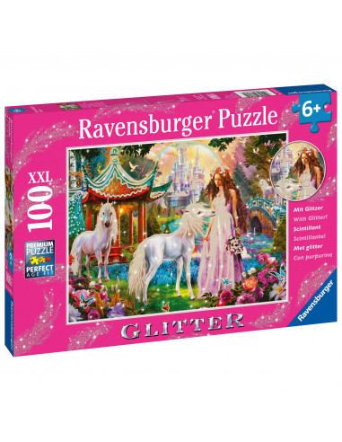 Puzzle Lumea Unicornilor, 100 Piese Glitter,RVSPC13617