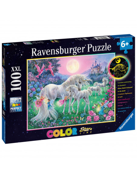 Puzzle Unicorni La Lumina Lunii, 100 Piese Starline,RVSPC13670